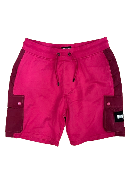 Weekend Offender - Contrast Panel Cargo Shorts - 500631 - Pink
